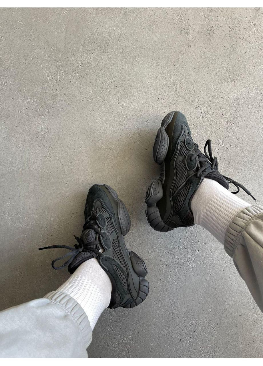 Черные демисезонные кроссовки мужские adidas yeezy boost 500 black 2 адидас изи буст No Brand