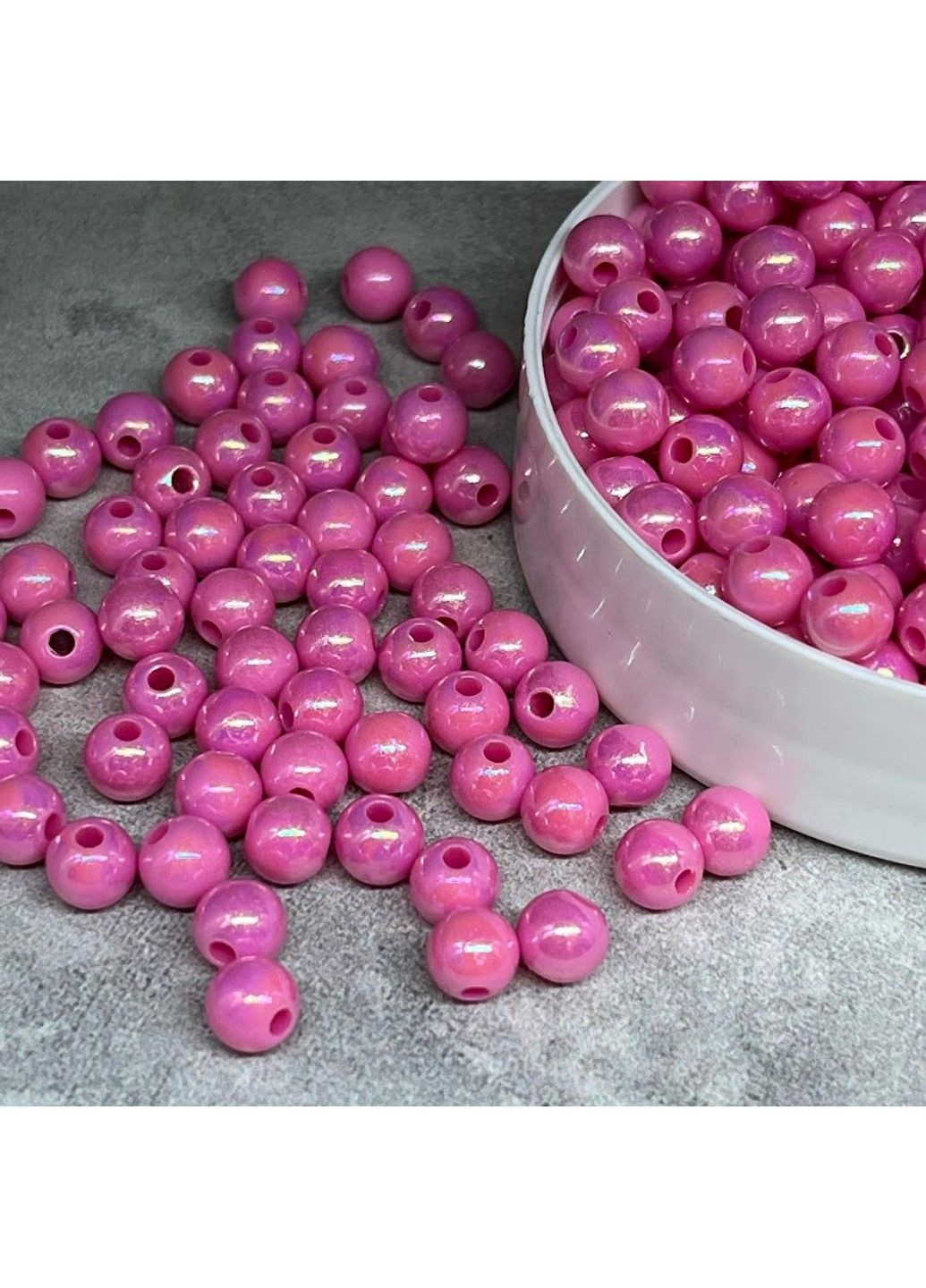 Бусины- Акриловые- перламутровые 6 мм, цвет -малиновый, ≈20 грамм упаковка -180-190 шт No Brand (318093421)