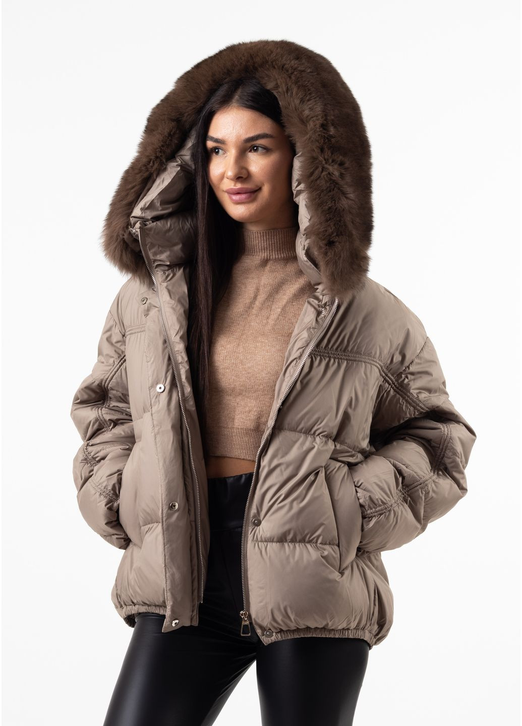 Темно-бежевий зимній Пуховик BILLISSIMO