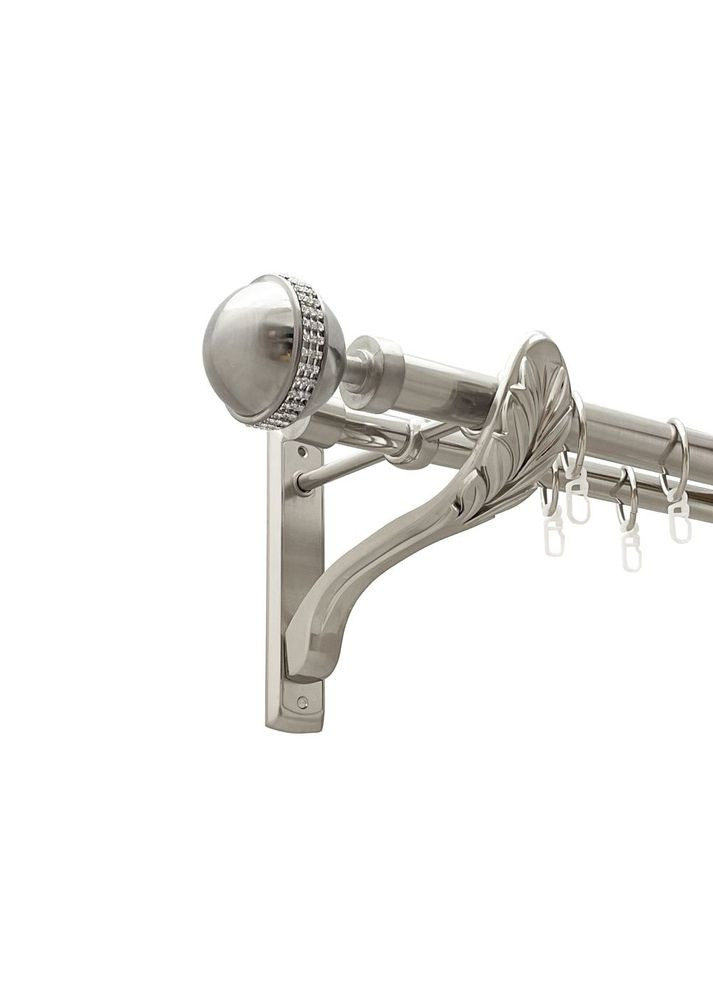 Карниз Авея металевий дворядний ретро гладка труба Нержавіюча Сталь 25\19 мм 300 см (00-00021578) ORVIT (300693000)