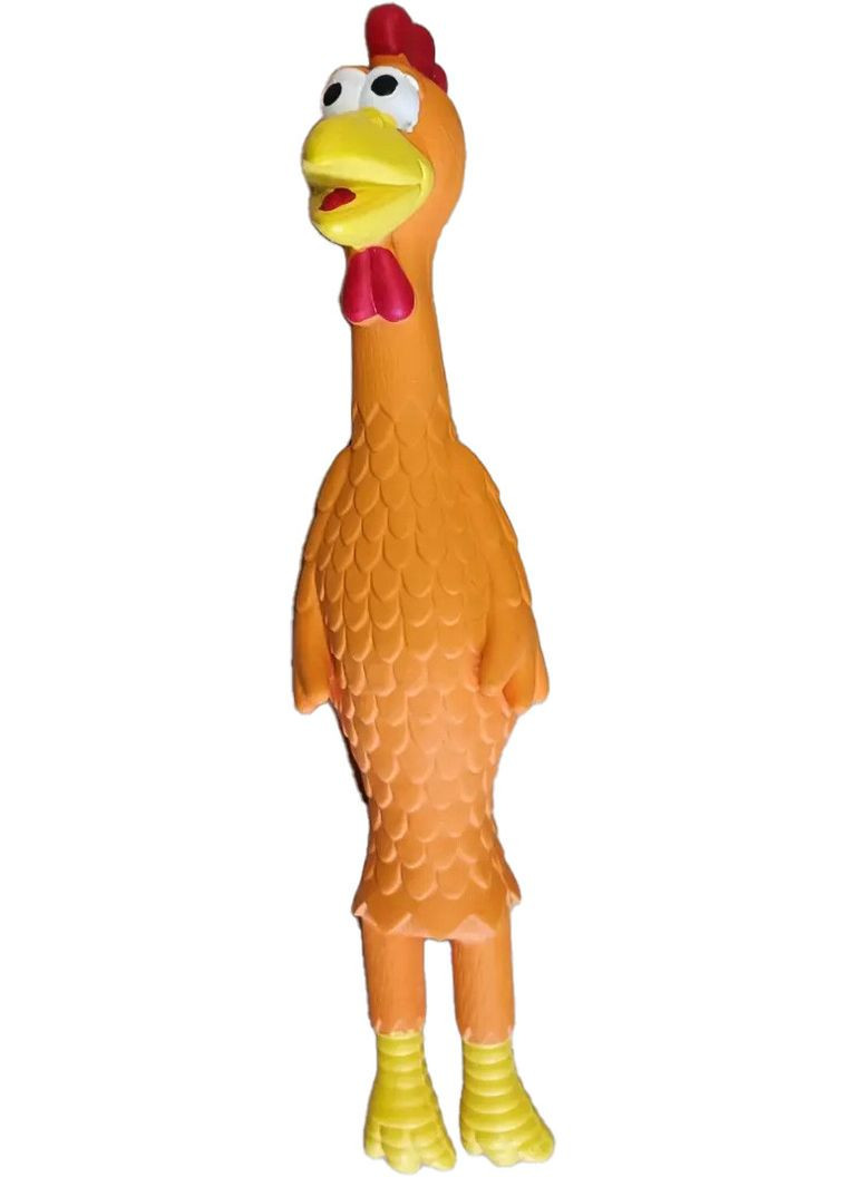 Игрушка для собак Toys Fun большая курица с пищалкой оранжевая, винил, 38 см, разные 487.66 TATRAPET (280916444)