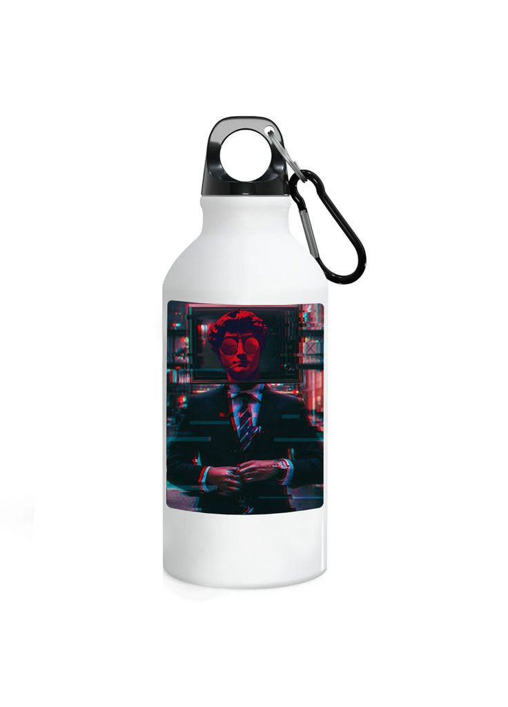 Фляга (бутылка) для воды с карабином 500 мл Металлическая (Туристическая, Для кемпинга, Для спорта) #78 500 мл Белый No Brand (323639749)