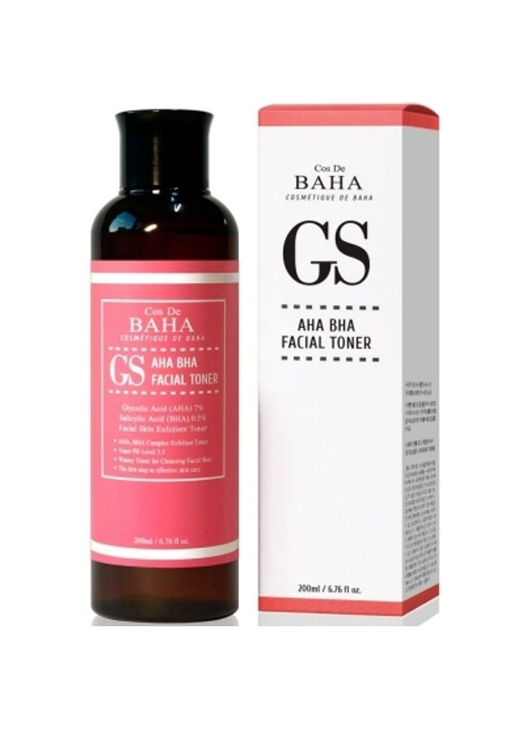 Тонер отшелушивающий с ми для проблемной кожи GS AHA BHA Facial Toner 200ml Cos De Baha (298054439)