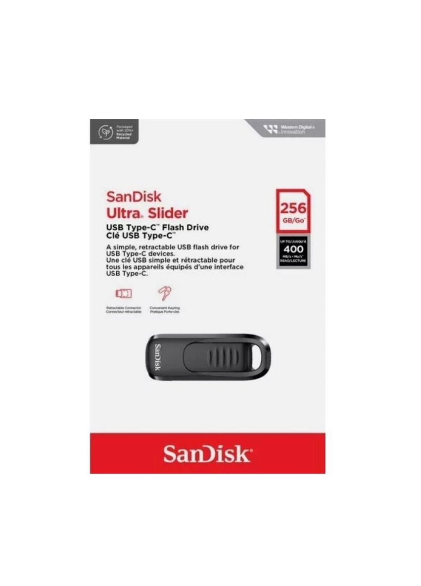 Флеш-накопитель USB 3.2 Gen1 Slider Type-C 256Gb (400 Mb/s) (SDCZ480-256G-G46) SanDisk Ultra (324067012)