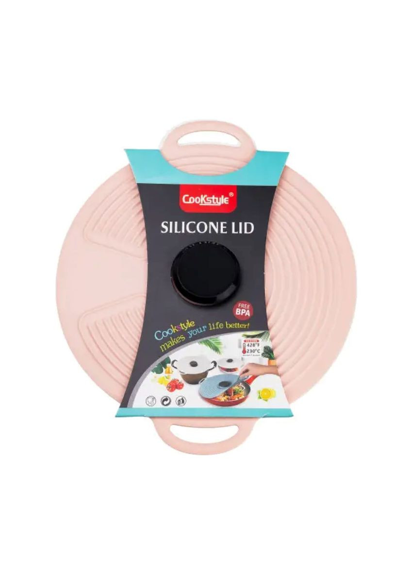 Многоразовая силиконовая крышка универсальная 24 х 20.4 см розовая HP34541S TS Kitchen (365265680)
