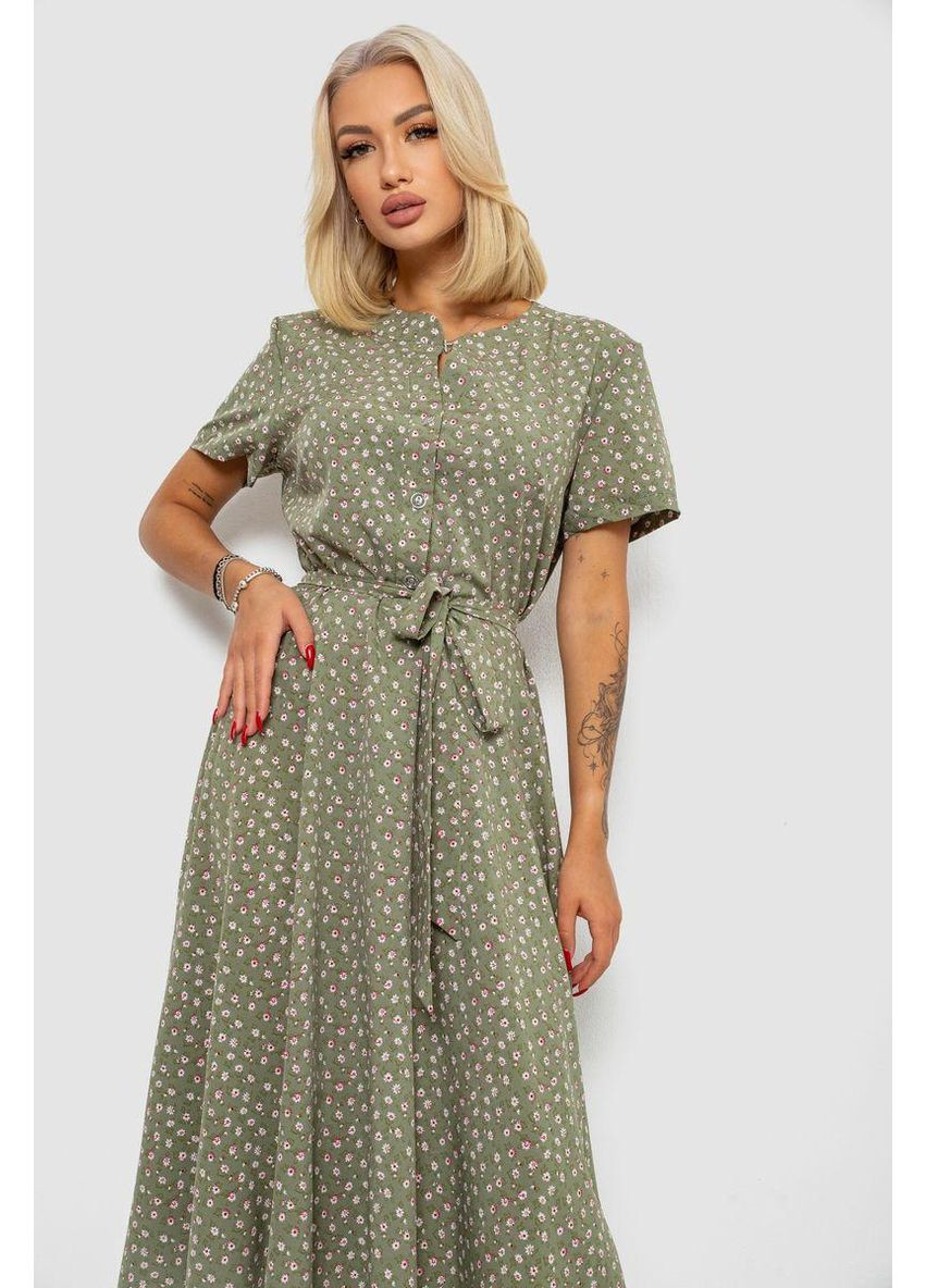 Оливкова сукня софт із принтом,, 230r1111 Ager