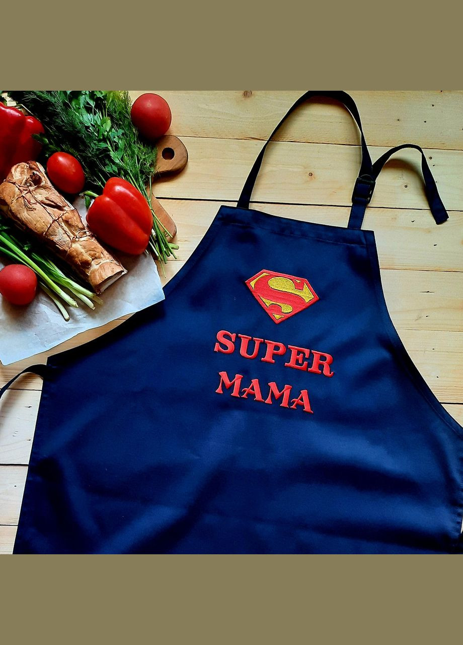 Фартук женский кухонный с вышивкой «Super мама» (0433) No Brand (370271444)