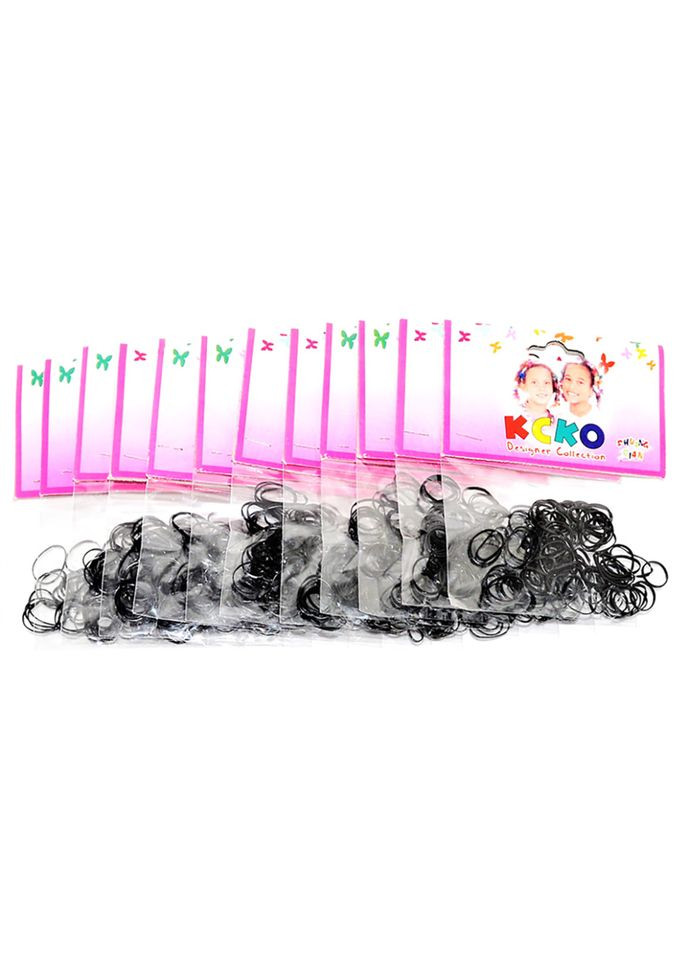 Силіконові резинки для волосся Міні Чорні 0308-509, 12 упаковок La-beauty (300387397)