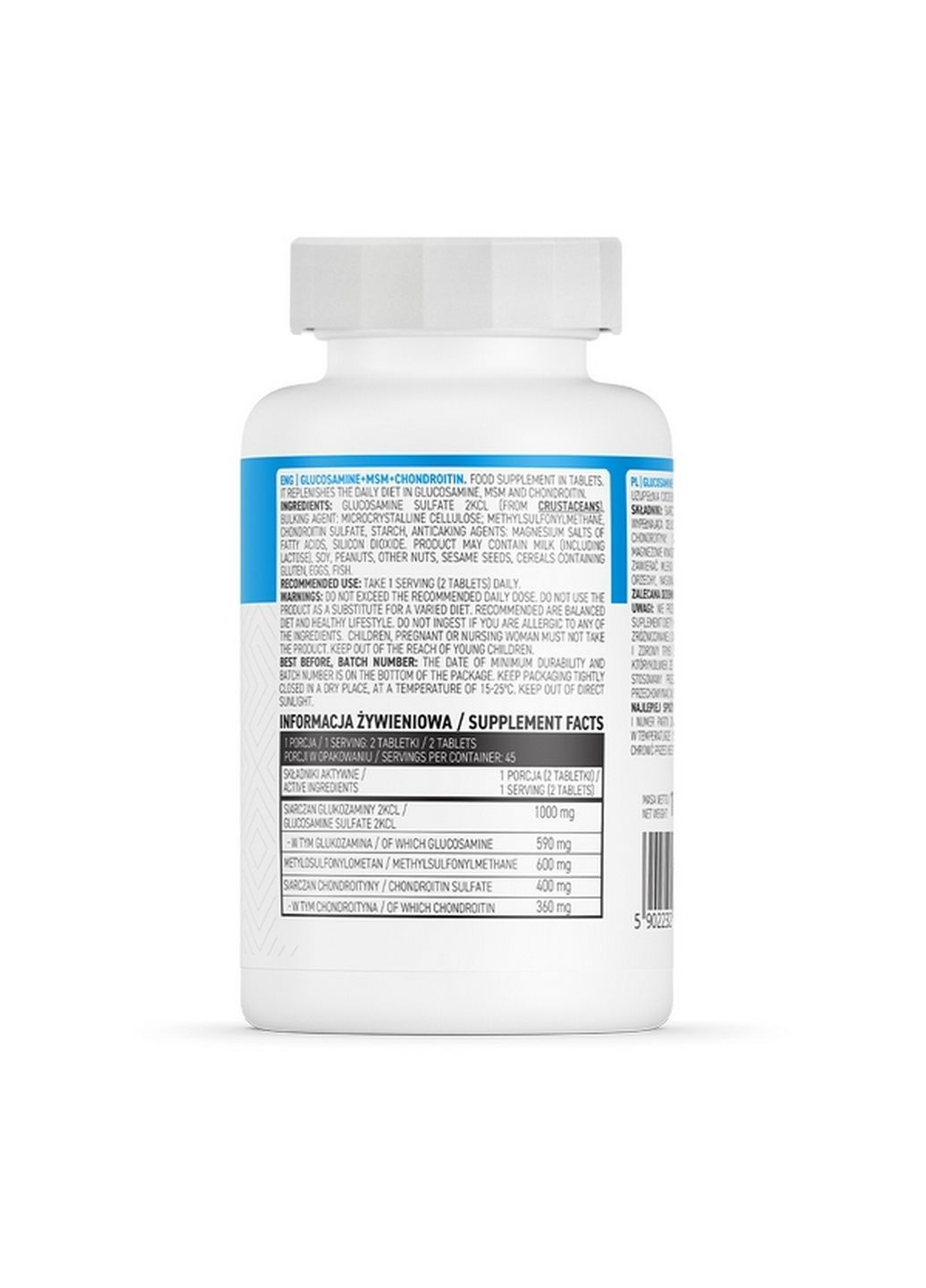 Препарат для суставов и связок Glucosamine+MSM+Chondroitin, 90 таблеток Ostrovit (294925757)