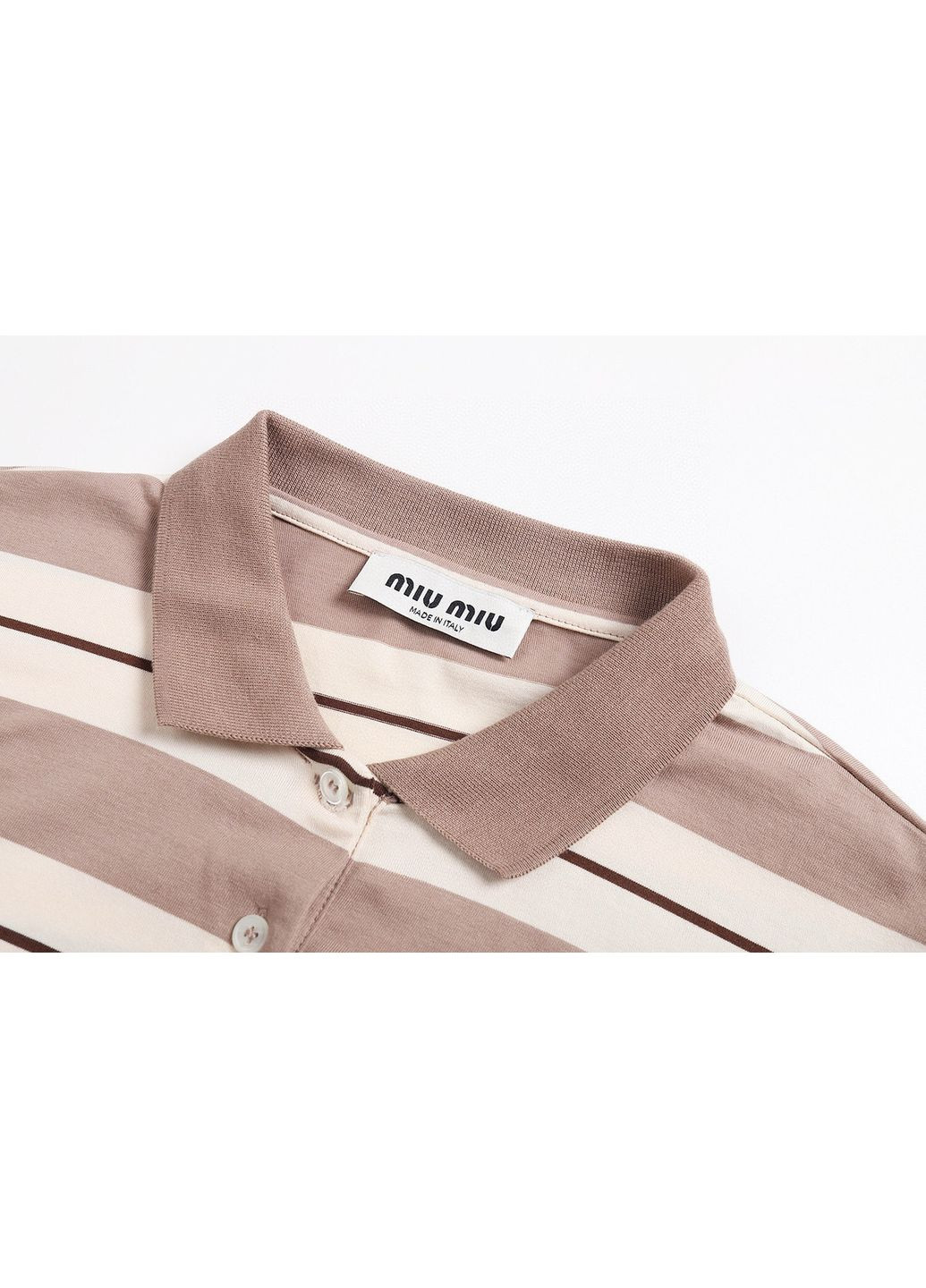 Лонгслів-Поло Cotton Piqué Polo Cream/Brown Shirt No Brand - (362044679)