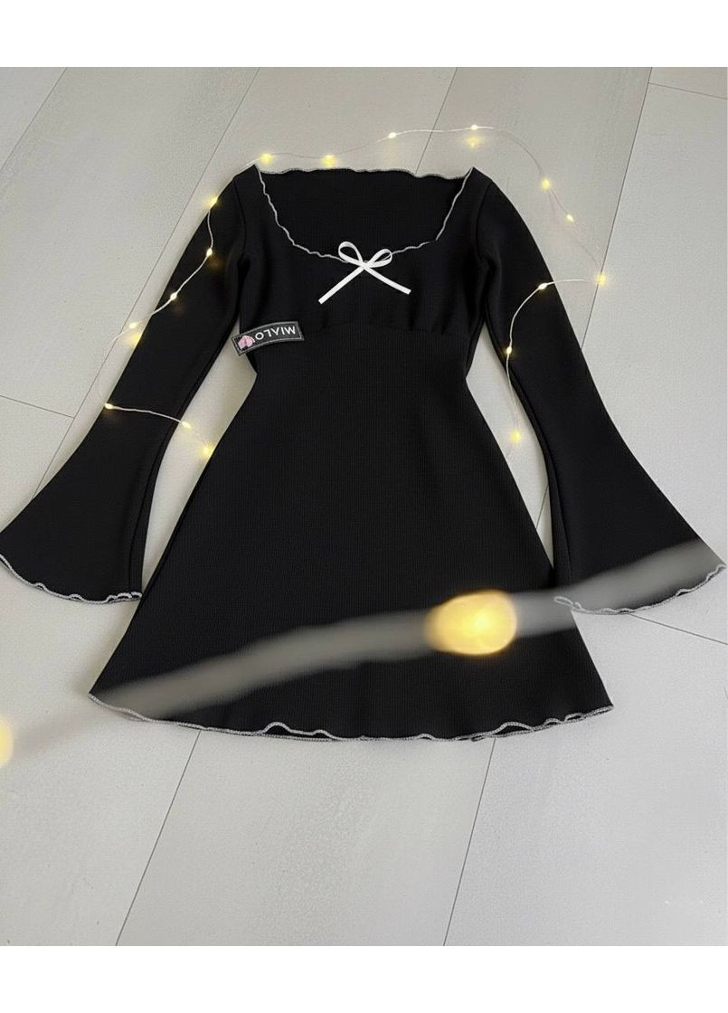 Чорна вечірня сукня оверсайз з турецької ангорі — легкість та комфорт у щоденному образі ❤️🔥 (замір в описі) GD/GL Модний простір однотонна