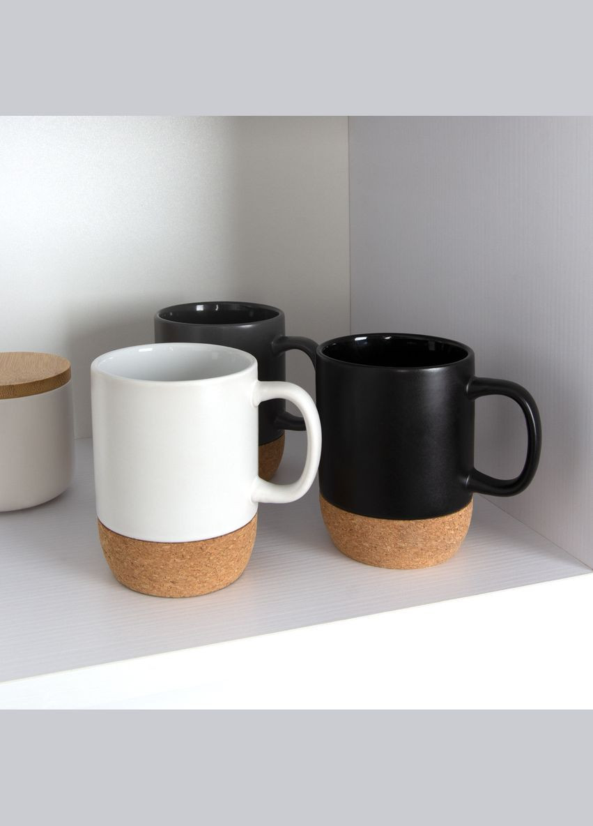 Чашка керамическая MY HOME с подставкой 320 мл (KP-14 BLACK) МВМ (365280916)