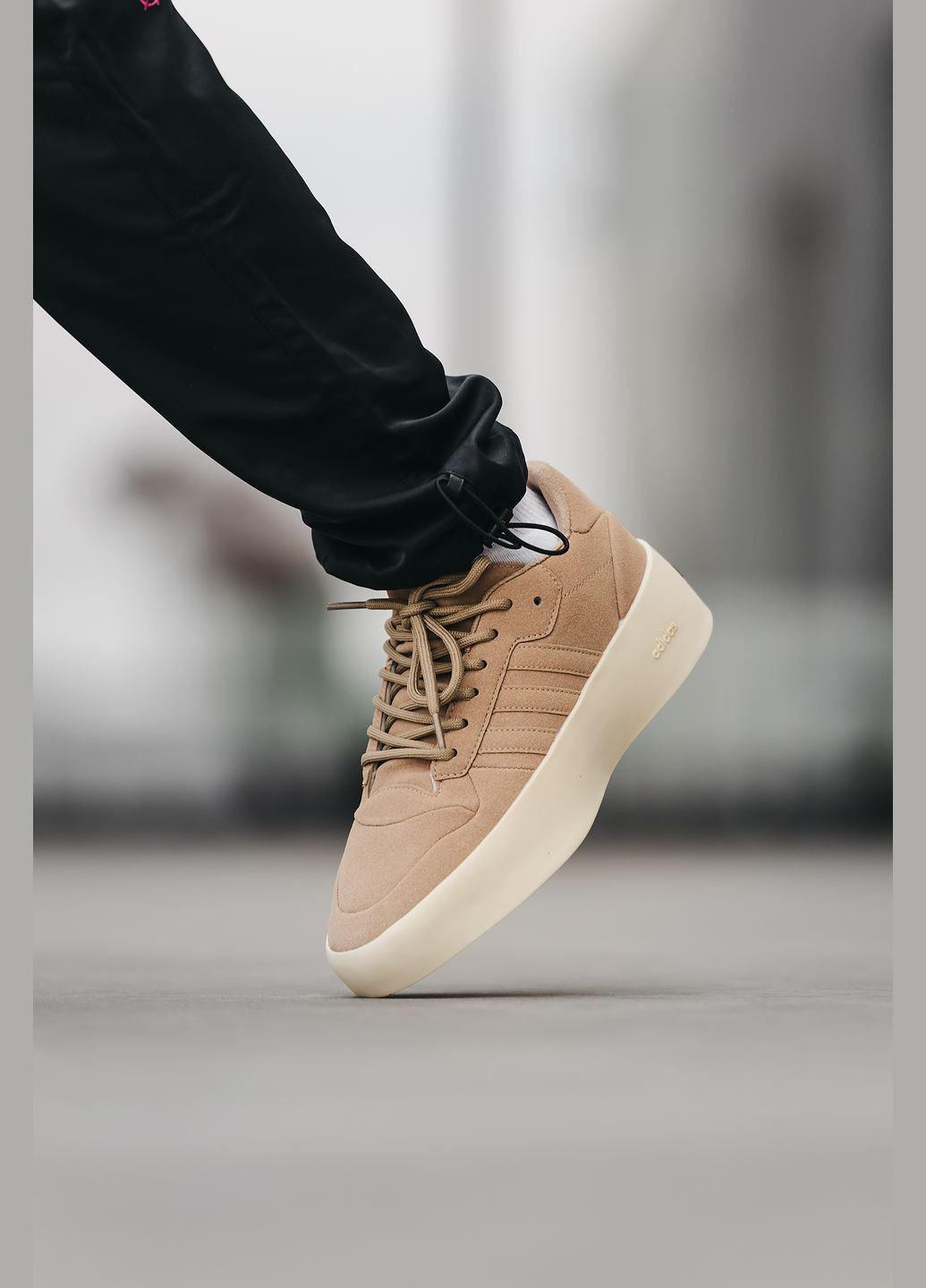 Бежеві Осінні кросівки чоловічі adidas forum 86 x fear of god beige white | адідас форум 86 бежеві білі No Brand