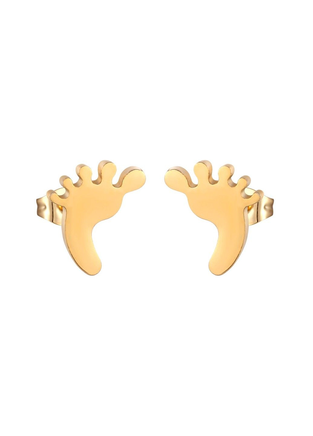 Серьги ножка из нержавеющей медицинской стали с позолотой ES-163 No Brand (299330504)