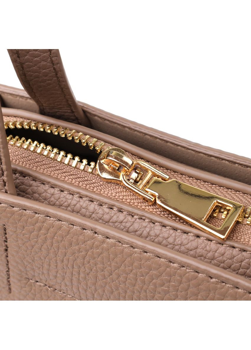 Стильна сумка жіноча з натуральної шкіри у формі трапеції 22918 Бежевий Vintage (361679971)