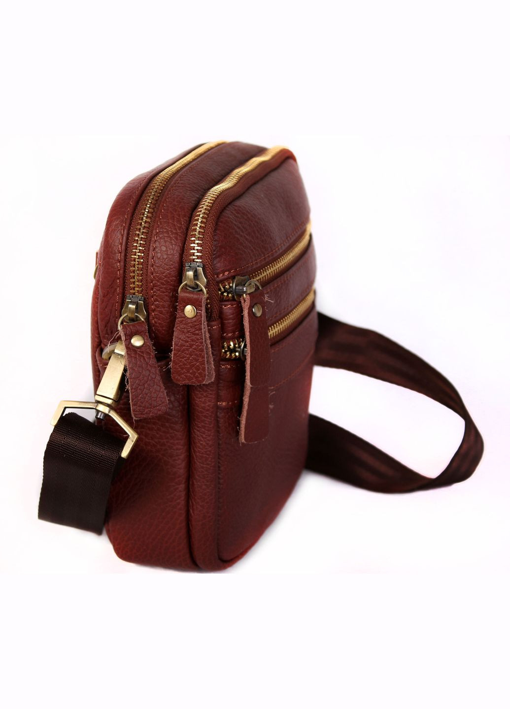 Мужская кожаная сумка 30109 коричневая No Brand (370848442)