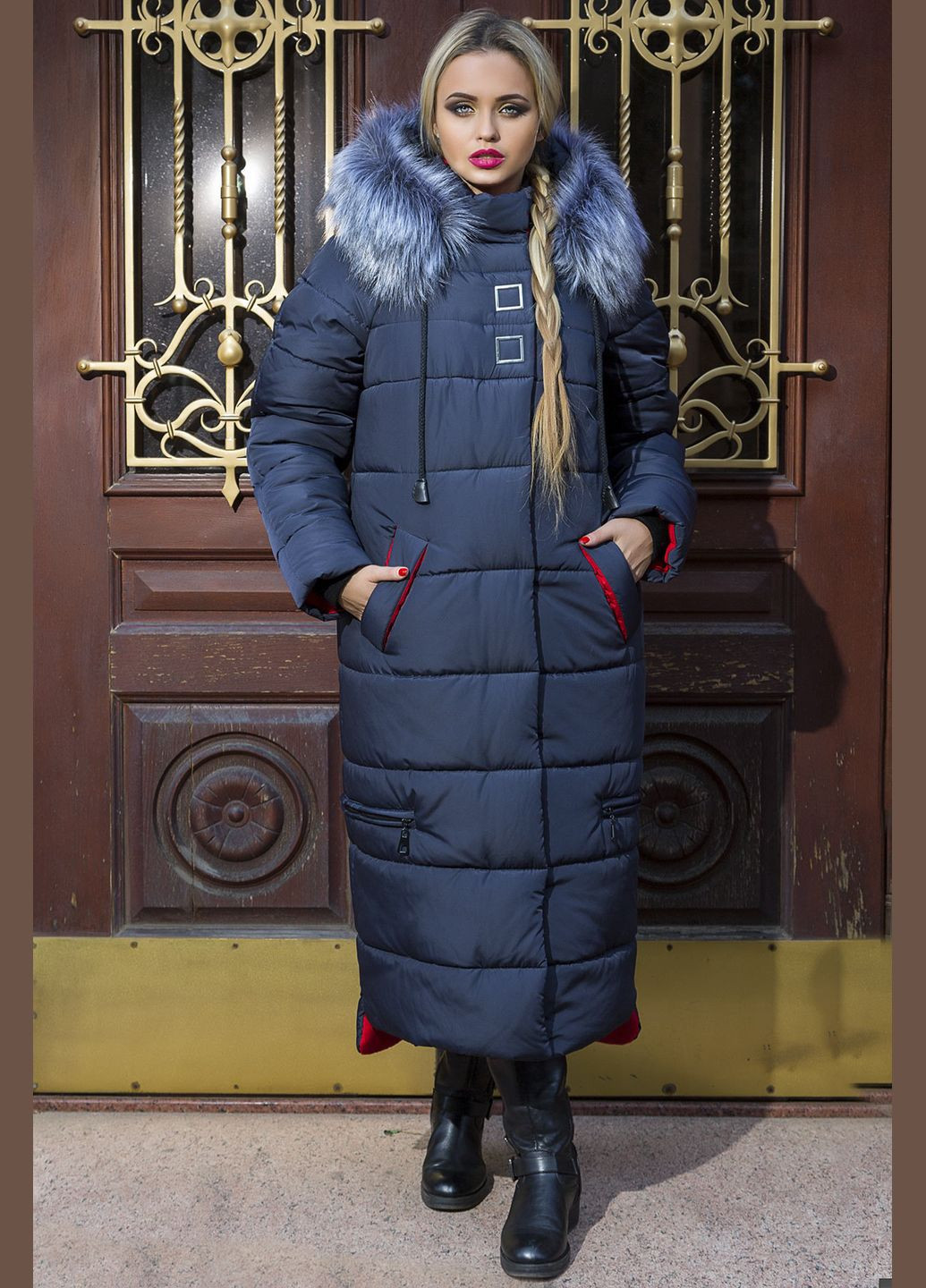 Синяя зимняя зимняя куртка barbara синий MioRichi