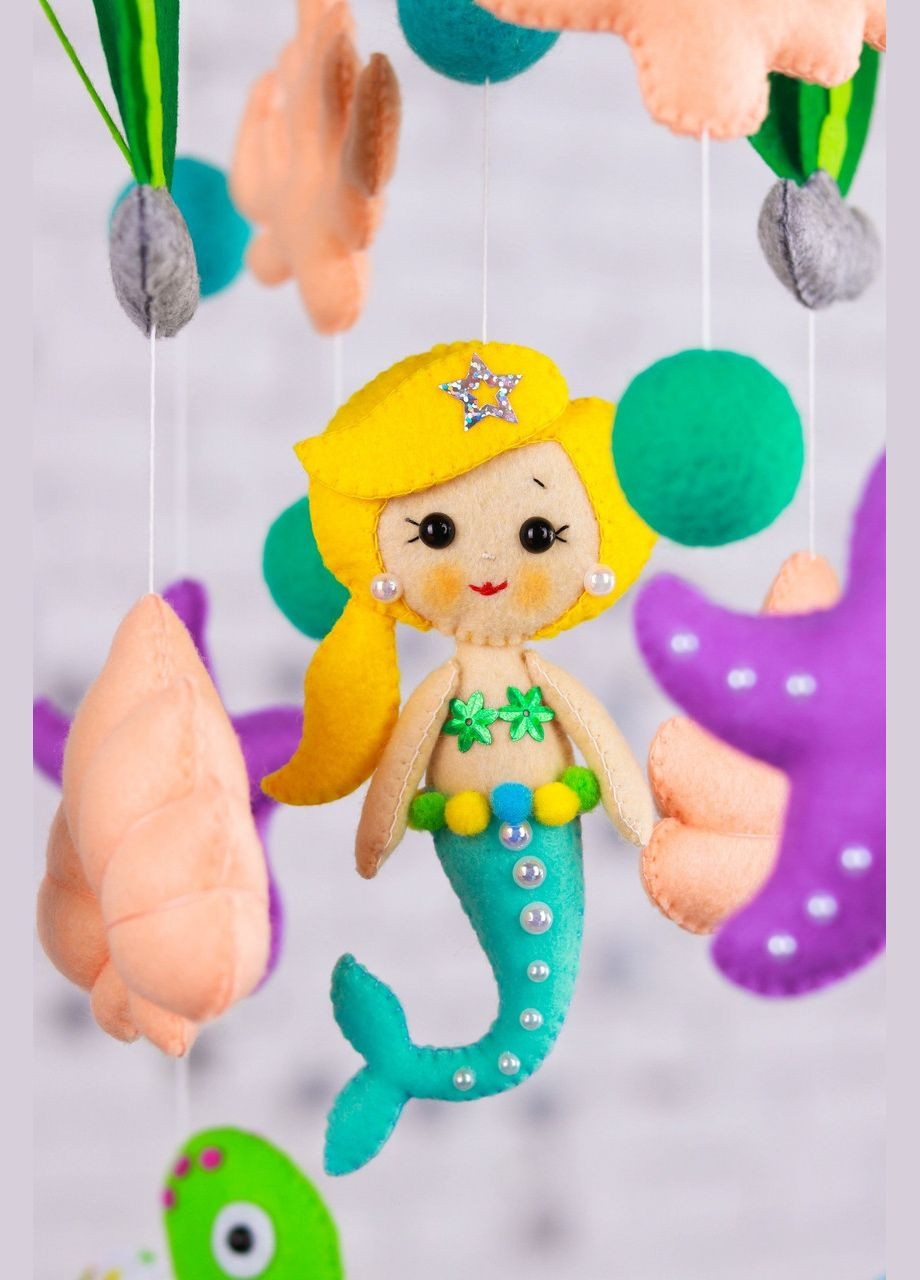 Дитячий мобіль на ліжечко для немовлят WooolyWool «Русалонька» No Brand (342757983)