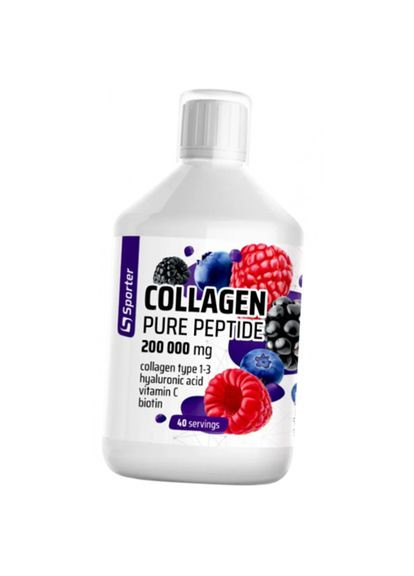 Коллаген 1 и 3 типа с Гиалуроновой кислотой, Collagen Peptide 200000, 500мл Ягода (68584002) Sporter (332812078)
