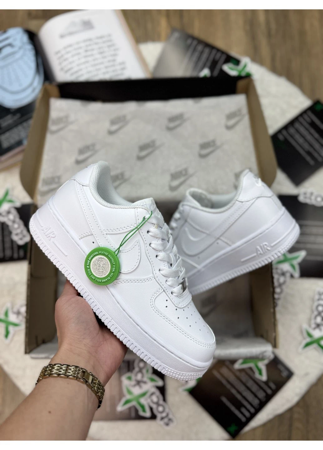 Білі кросівки чоловічі nike air force 1 classic white low premium найк аір форс 1 білі демісезон No Brand