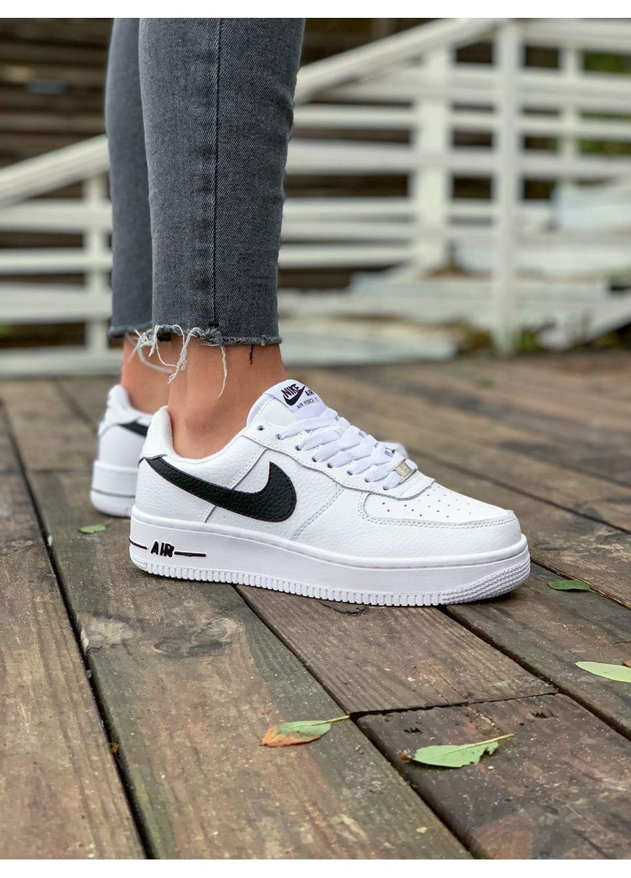 Чорні Зимовий кросівки чоловічі nike air force low winter white «black logo» найк аір форс 1 преміум No Brand