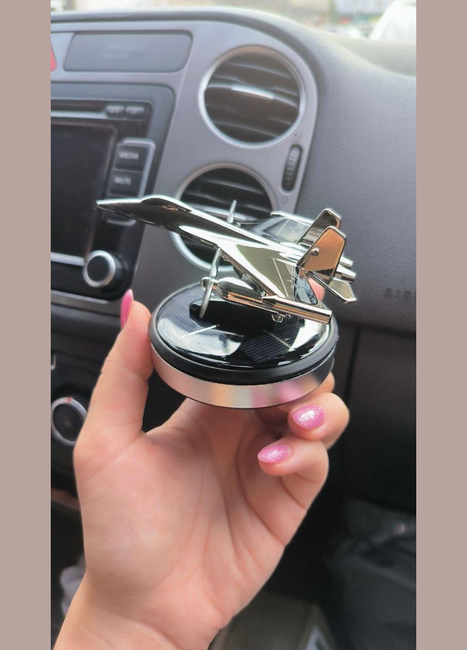 Автомобільний Ароматизатор в машину літак на сонячній батареї срібло No Brand (317565193)