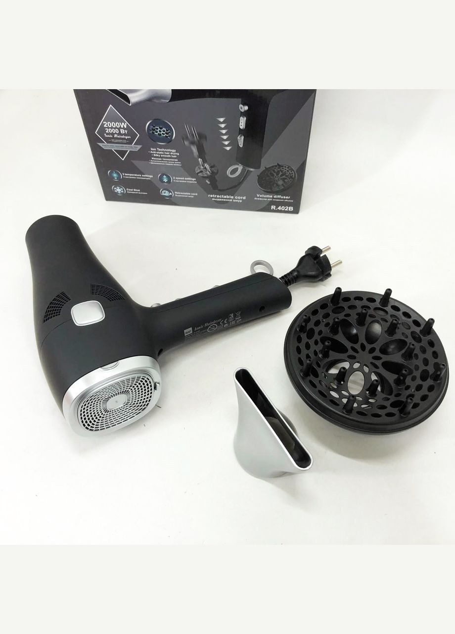 Женский мощный фен для укладки волос R.402B 2400 Вт, Хороший мощный фен, Фен для SK-114 волос хит RAF (349512049)
