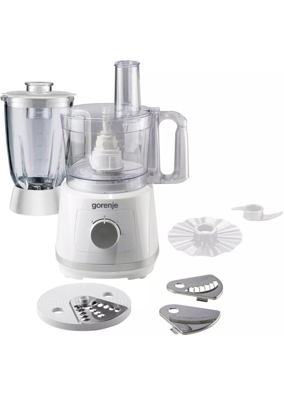 Кухонна машина, 800Вт, чаша-пластик, корпус-пластик+метал, насадок-5, білий Gorenje (314780931)