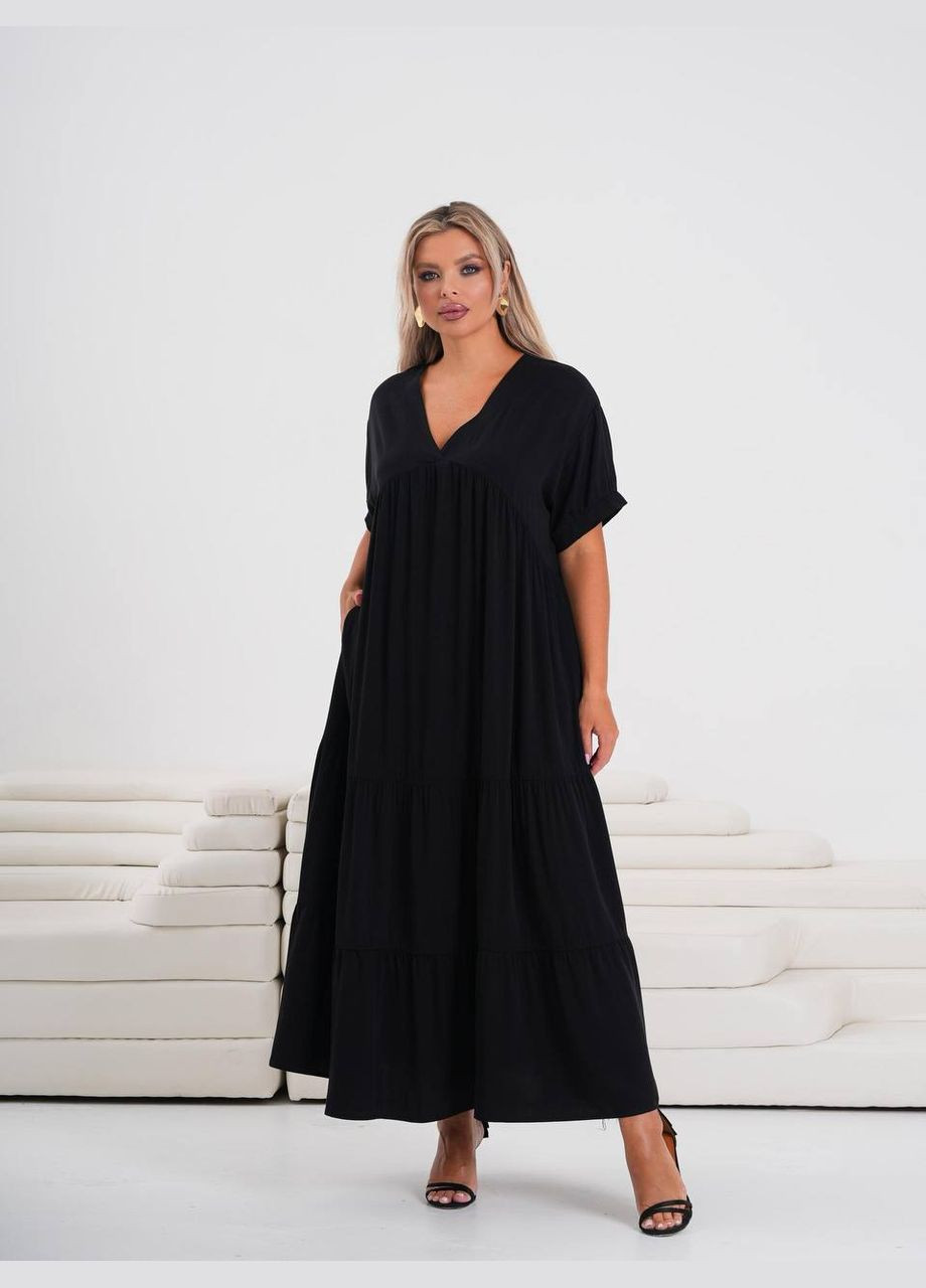 Чорна повсякденний, кежуал жіноча сукня вільного крою а-силует Style Point однотонна