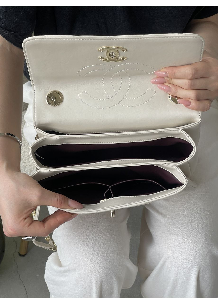 Сумка жіноча Trendy CC Lambskin Prem молочний No Brand (369935681)