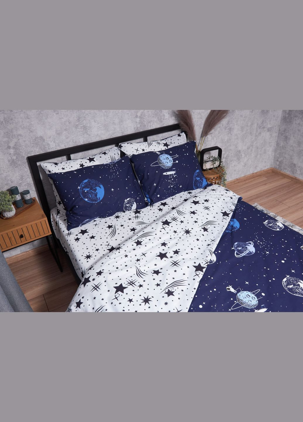 Комплект постельного белья Ranforce Elite «» полуторный 143х210 наволочки 2х40х60 (MS-820001718) Moon&Star cosmos (285717824)