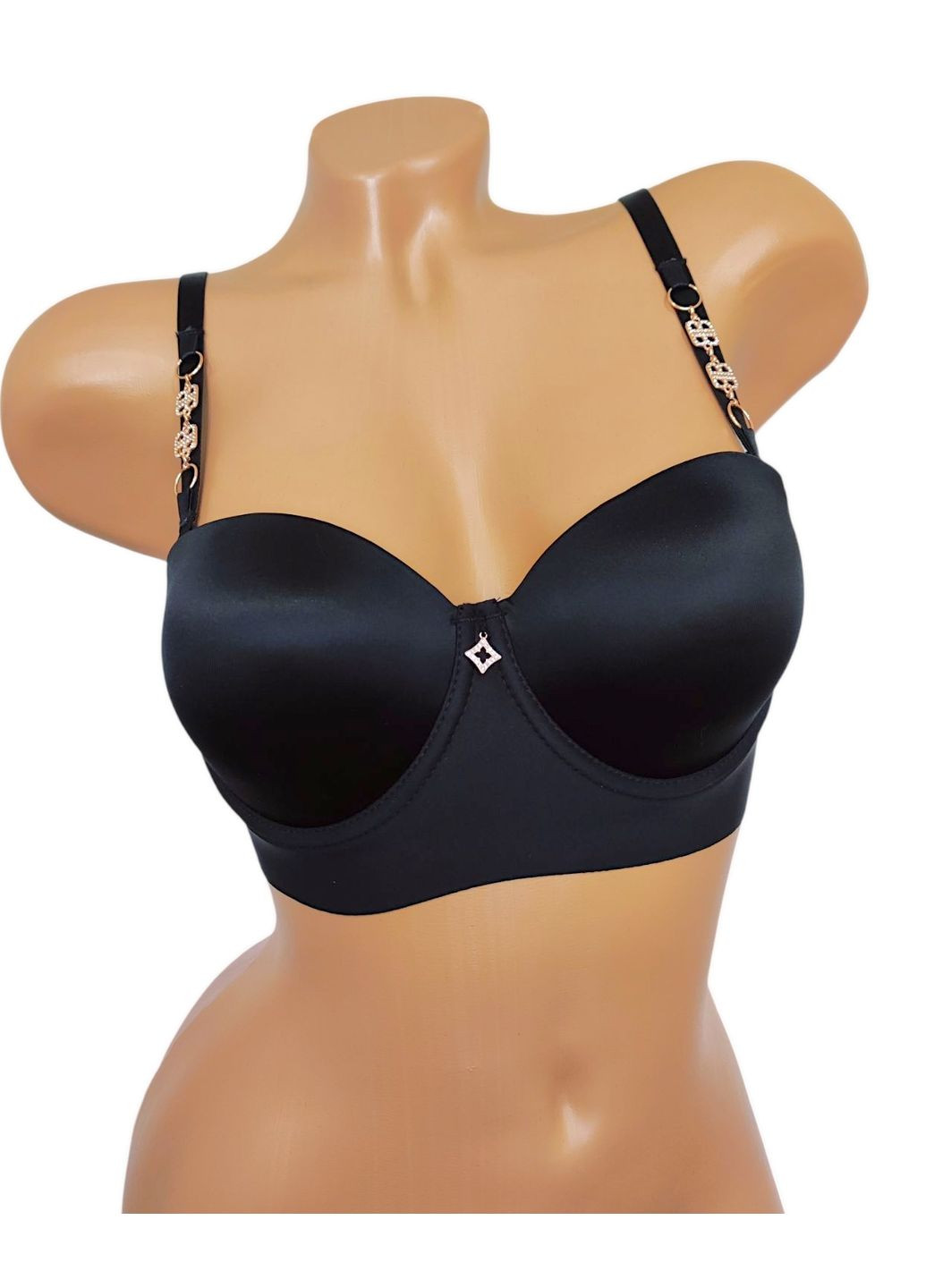 Чорний балконет бюстгальтер No Brand з кісточками