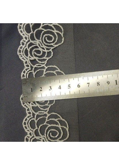 (1 метр) Кружево на сетке (фатин) 7см Цвет - Айвори (77М-LZ129-1) No Brand (354797577)