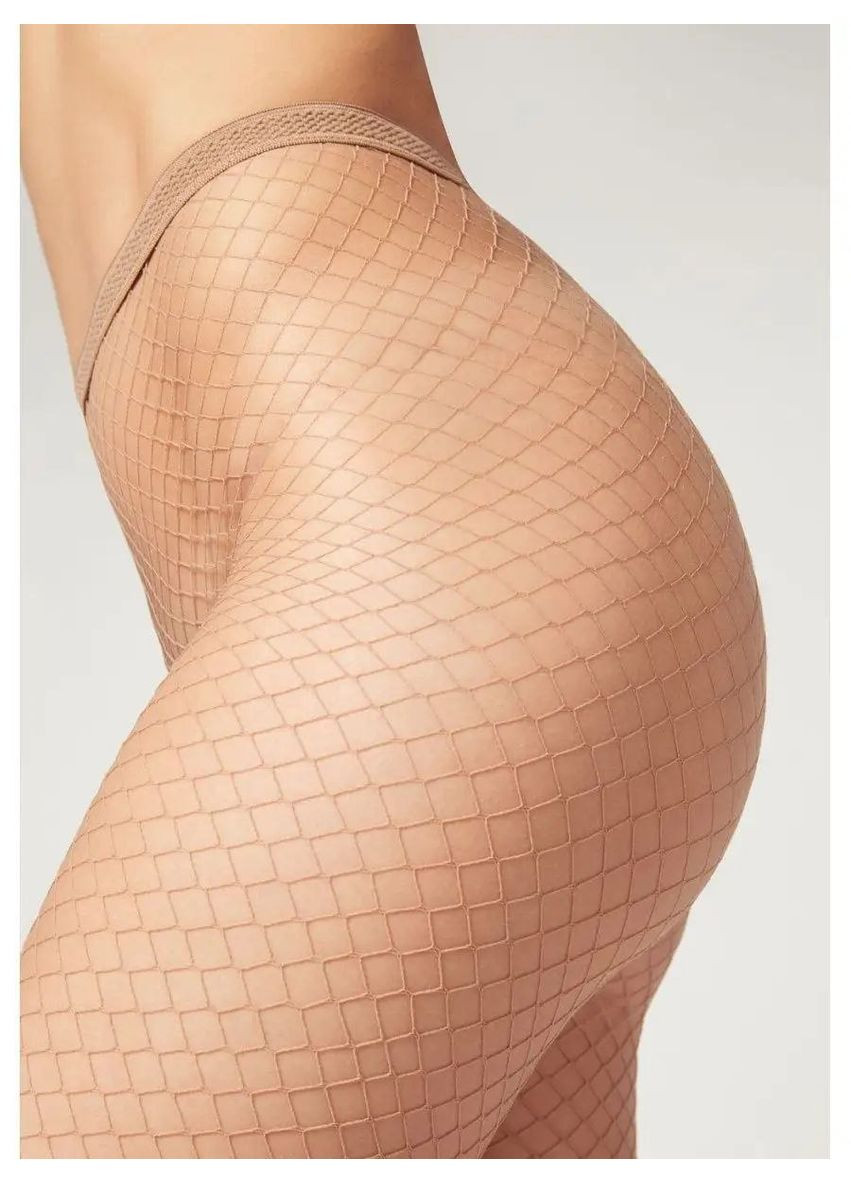 Сетчатые колготки бежевые цвет цветной классический эротический стиль No Brand Колготки у сітку (337709084)