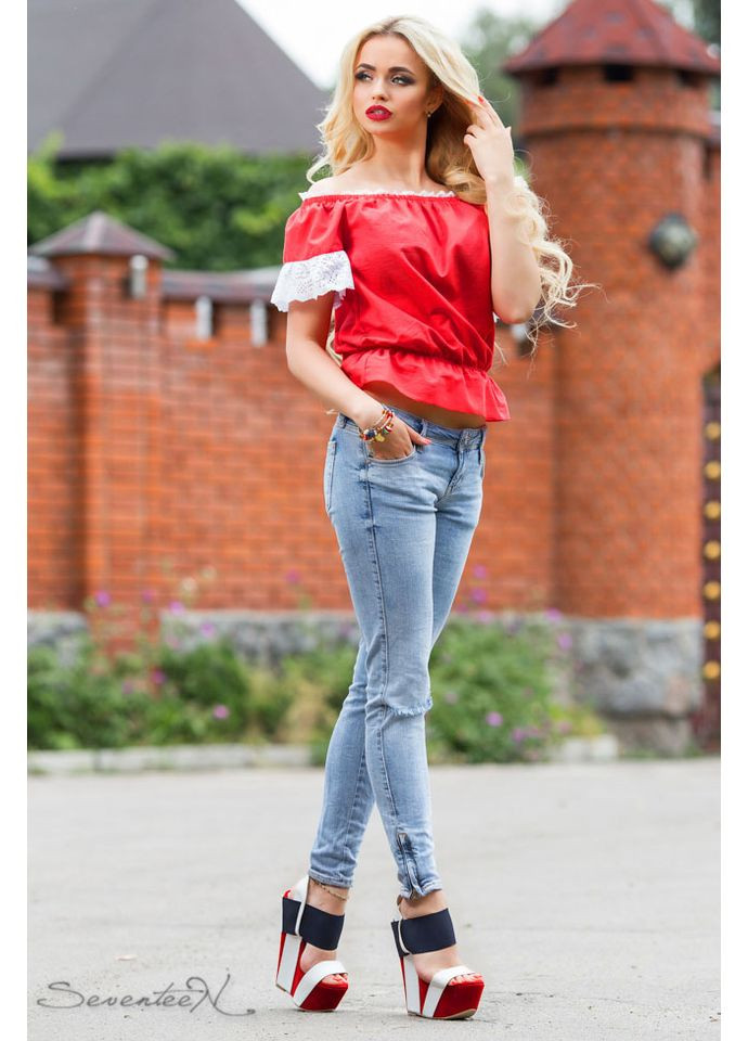 Червона блуза 658.1813+а Seventeen