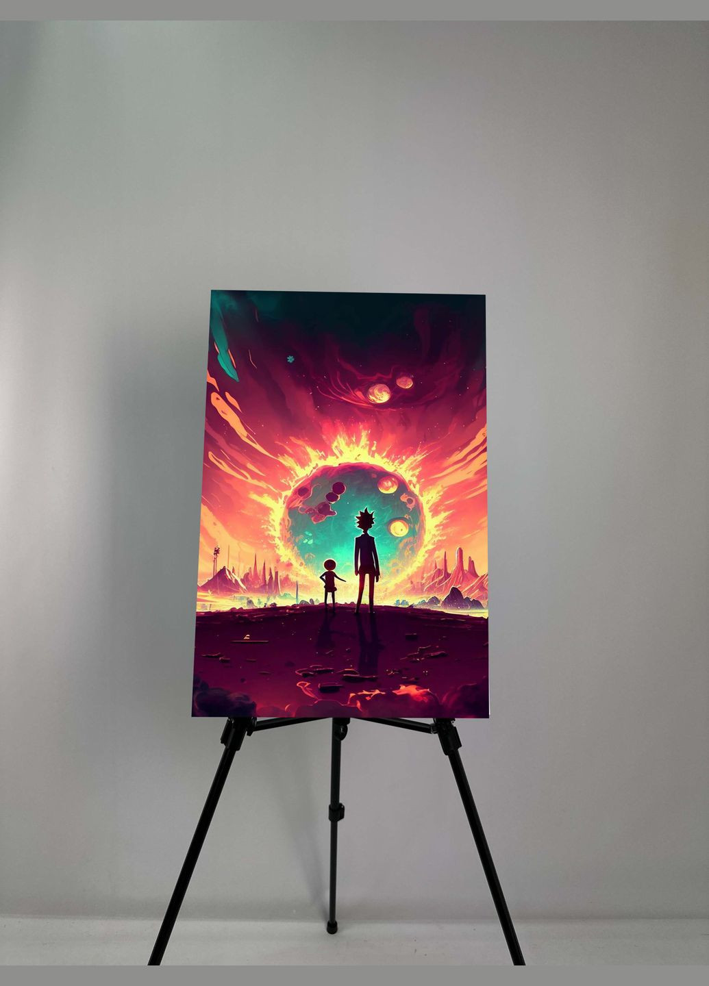 Картина на металле с принтом "Год и Морти", 38/60см (1862) Hand Made (358897717)