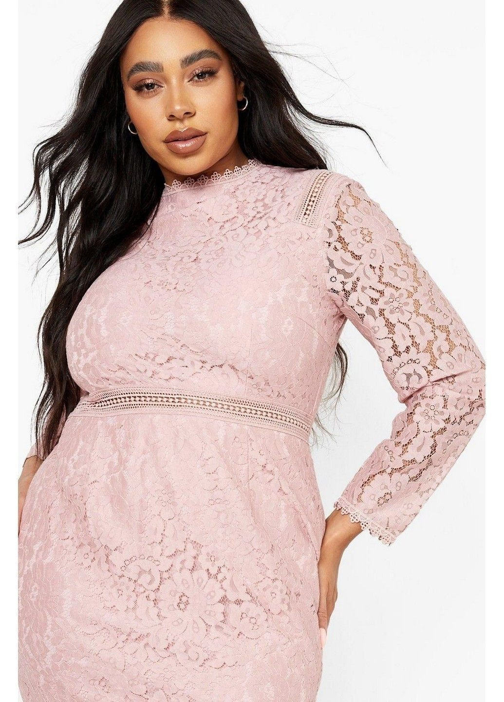 Розовое кэжуал платье Boohoo однотонное