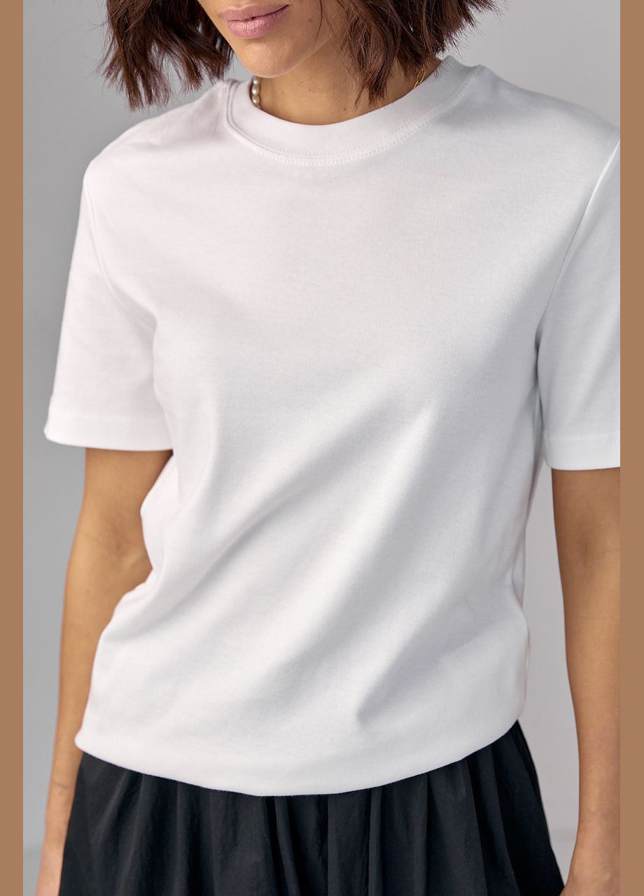 Базова однотонна жіноча футболка Lurex - (290663639)