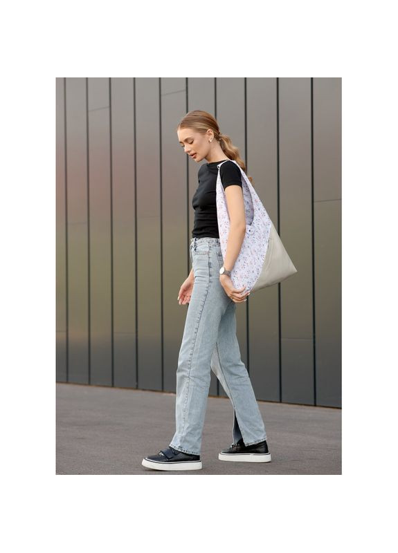 Женская сумка HOBO M белая с цветочным принтом. Sambag (369368702)