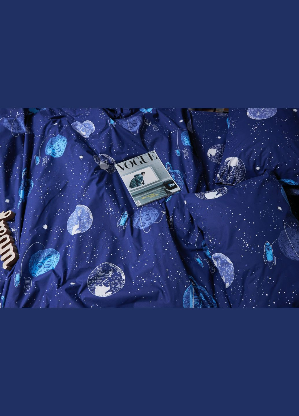 Комплект постільної білизни Бязь Gold Люкс «» King Size 220x240 наволочки 2х40х60 (MS-820004795) Moon&Star Planets (293147936)