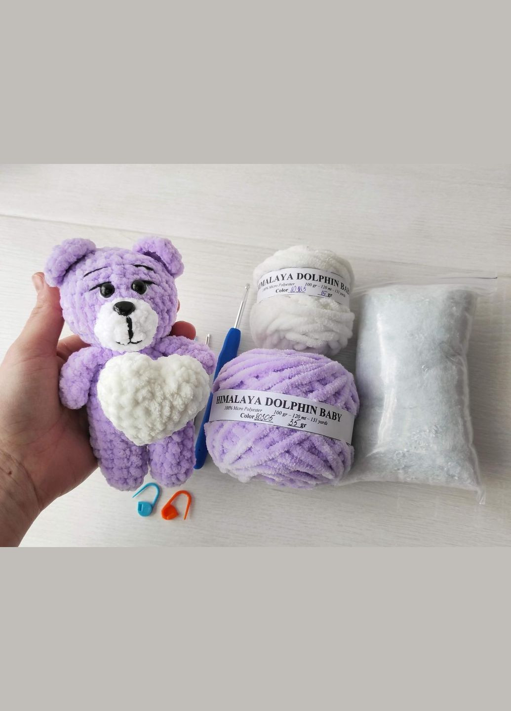 Набір для в'язання ведмедика (фіолетовий) Hand Made (302317157)