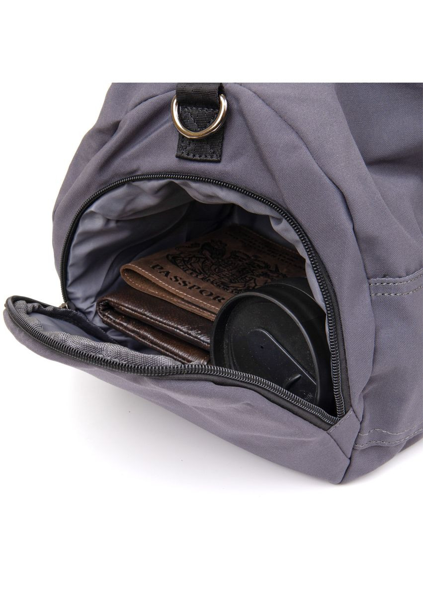 Спортивная текстильная сумка с карманами для обуви и коврика с ремешком серый (sku_20641) No Brand (328922300)