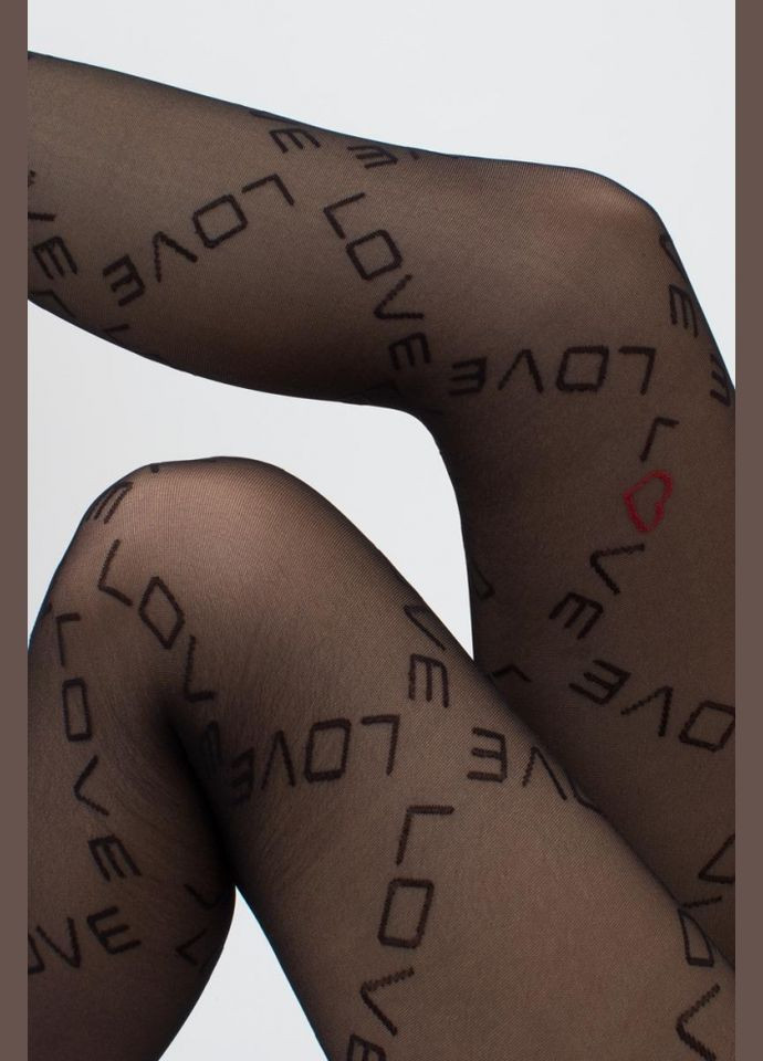 Колготки жіночі фантазійні з написом Love з посиленим миском DAZZLE №2 40 den Giulia DAZZLE 2 (297927193)