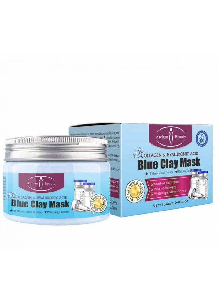 Маска для лица с голубой глиной, коллагеном и гиалуроновой кислотой Aichun Beauty, 150г Plus-plus (354796776)