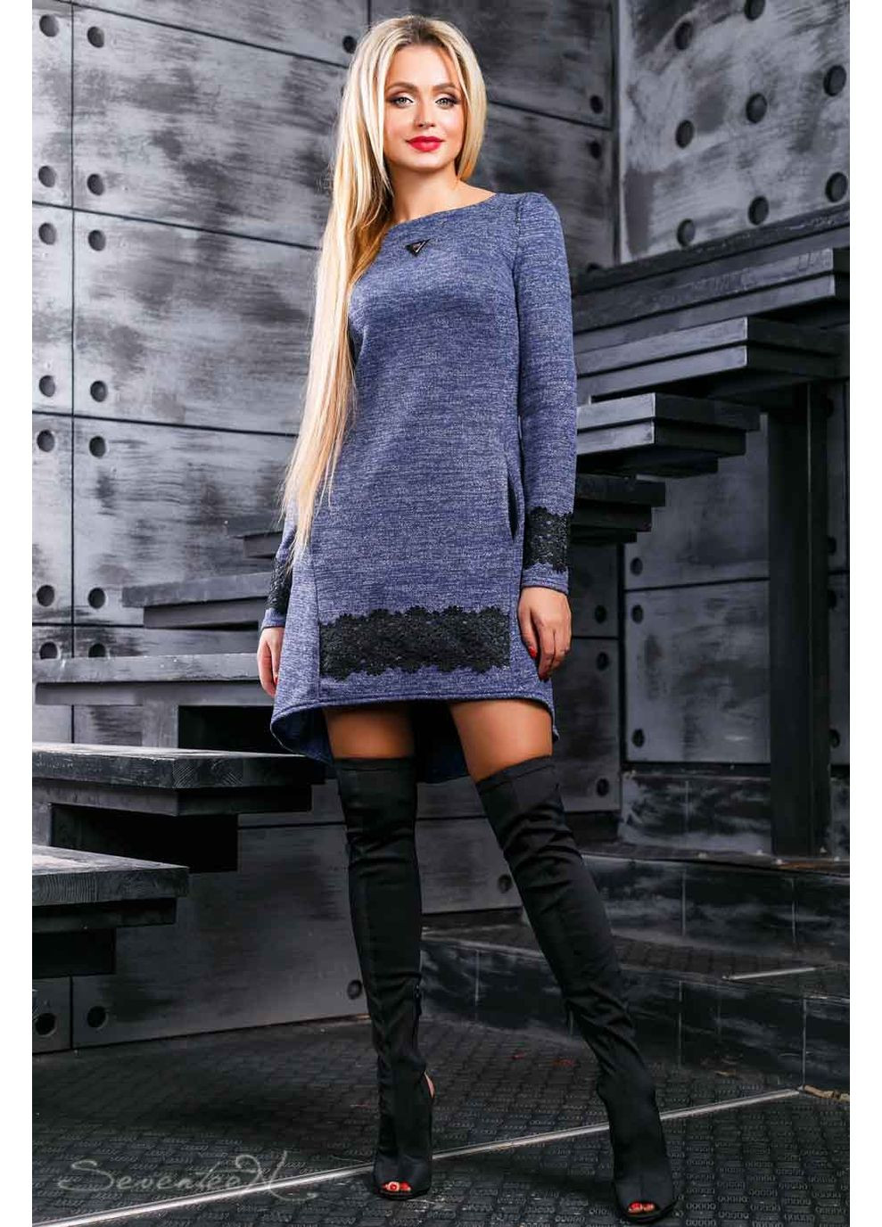 Синее платье 899.2383 Seventeen