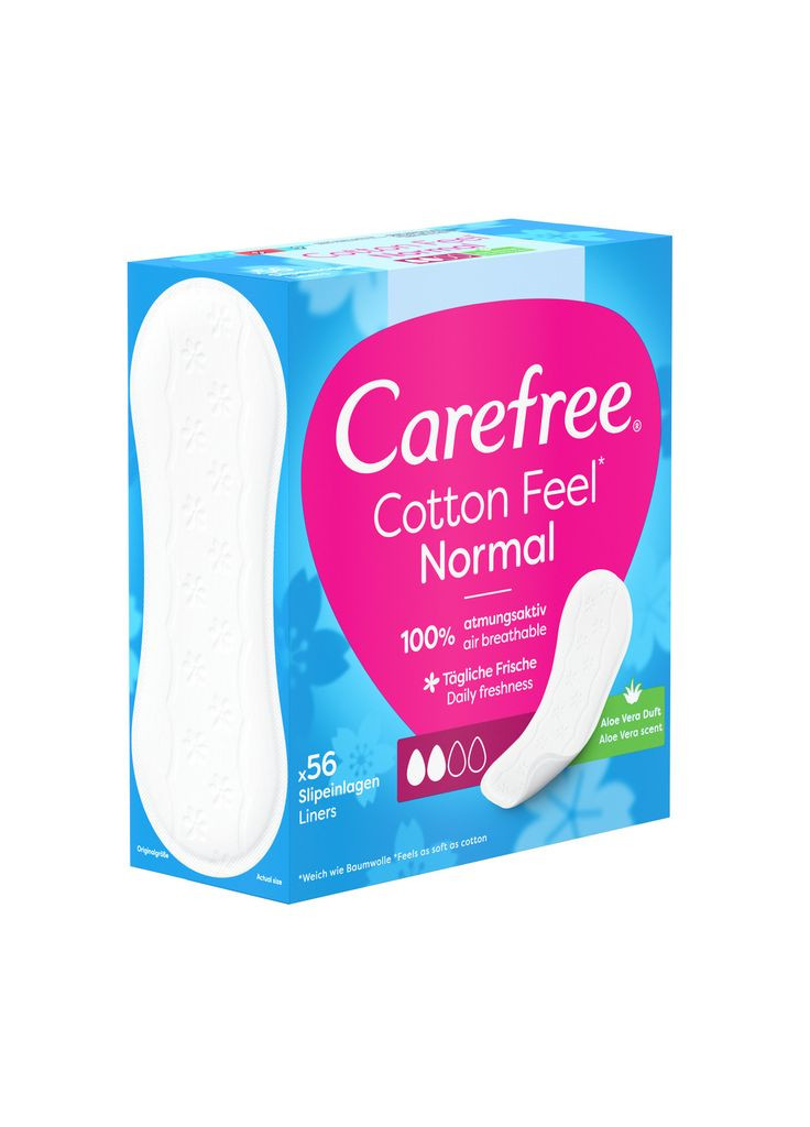 Ежедневные прокладки Мягкость хлопка из Алоэ 56 шт. (3574661486307) Carefree (315346285)