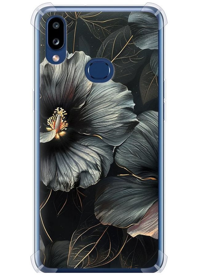 Силикон с усиленными углами чехол 'Черные цветы' для Endorphone Samsung Galaxy A10s A107F (285118691)