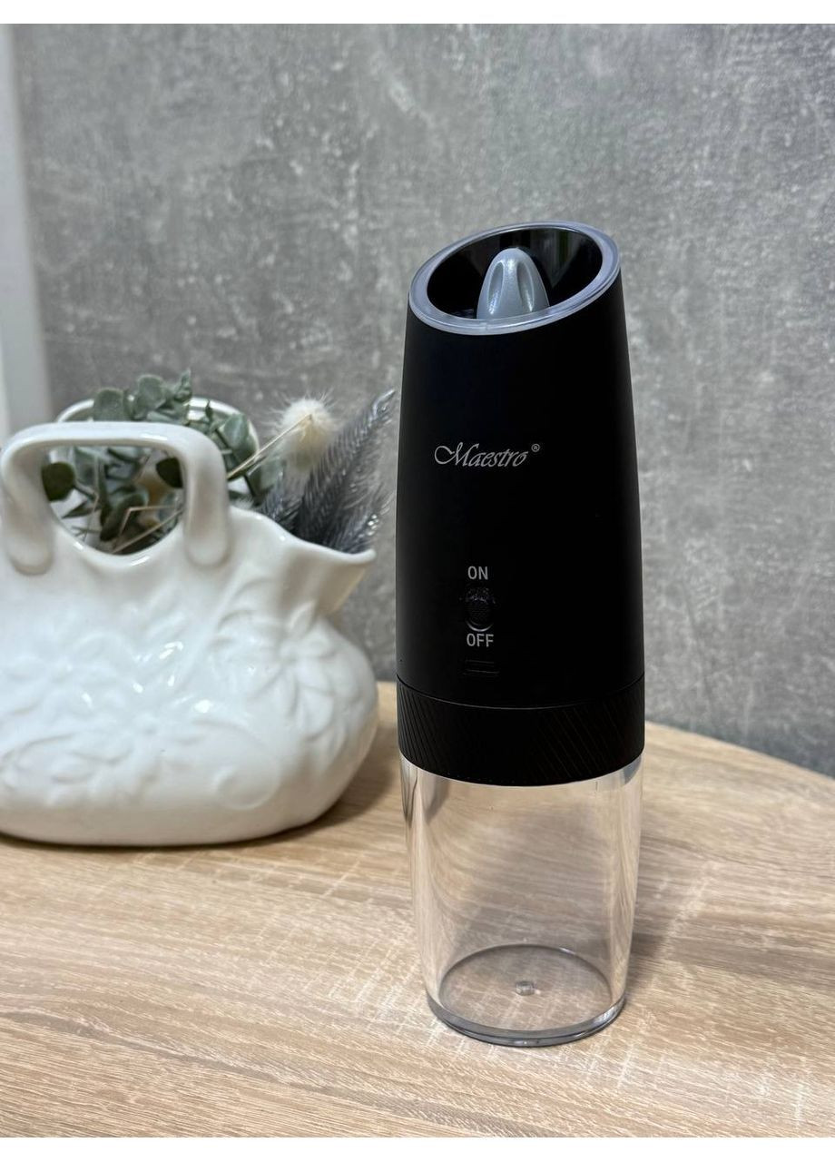 Мельница для специй электрическая MR-1616 перцемолка 20.1х6.3 см Черная Maestro (366891120)