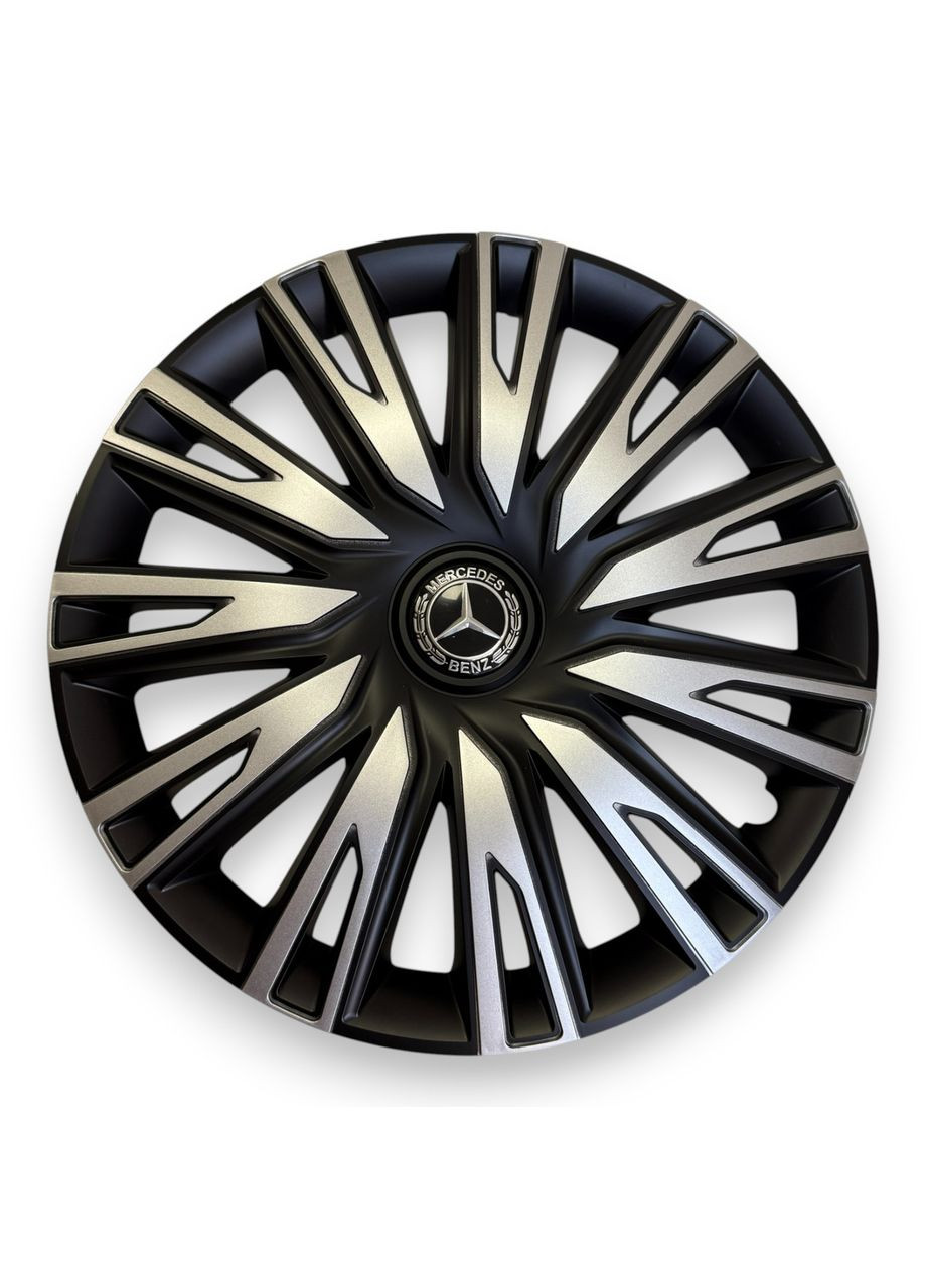 1 штука Ковпаки на колеса R15 Copra Silver Black з логотипом Mercedes ковпаки на диски Р15 Копра Сільвер Блек з логотип No Brand (364958990)