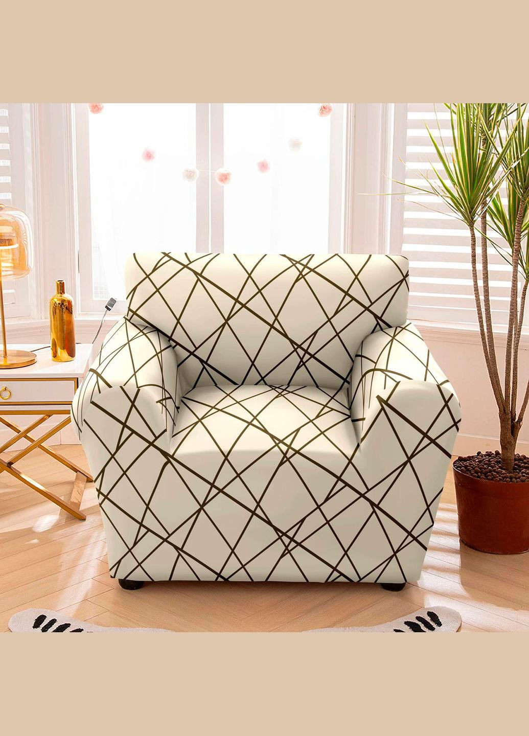 Чехол на кресло универсальный трикотажный 012 Love You (306459464)